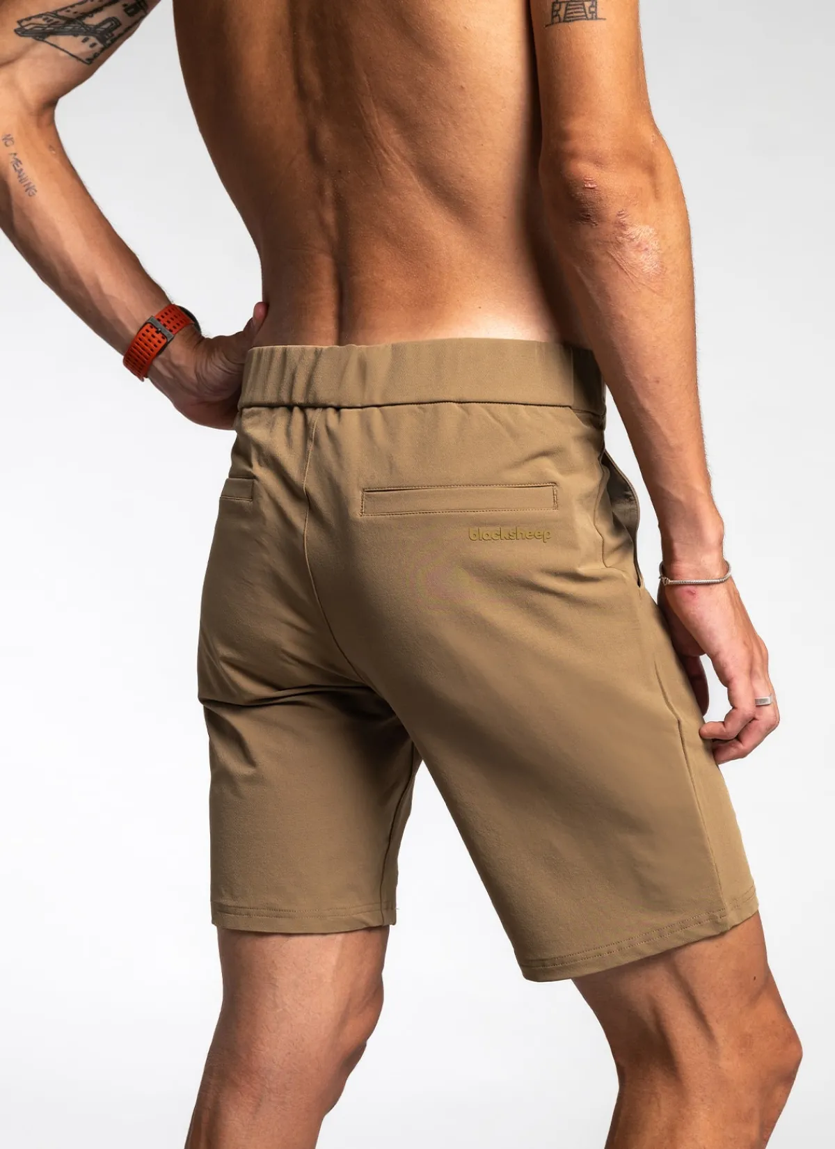 mens_flex_chino_short__sand_4.webp Black Sheep Sportswear | Men's Flex Chino Short - Sand