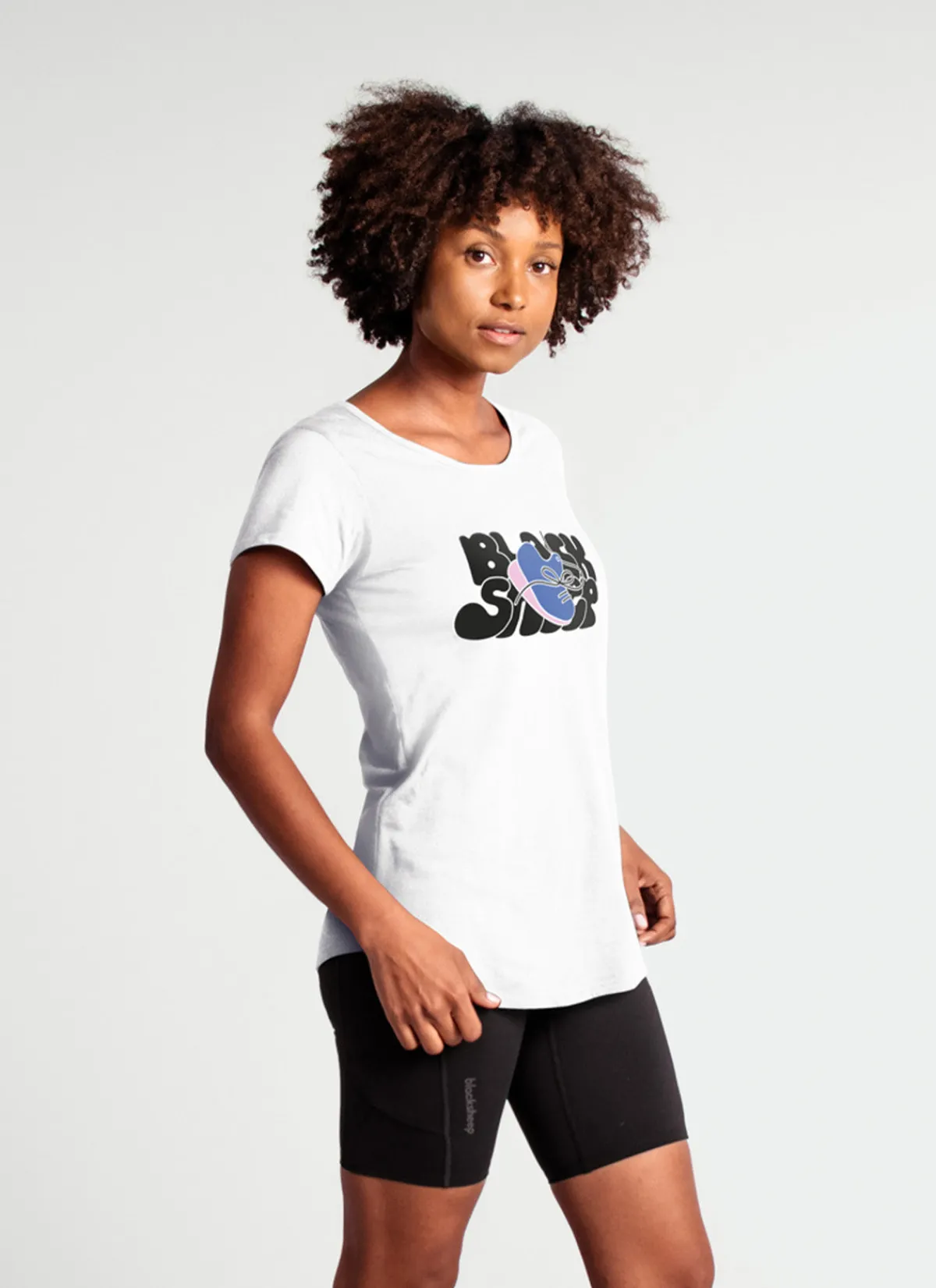 Black Sheep Shirts And Singlets | Women's ActiveCotton Tee - Sports Club White SportsClubWhite